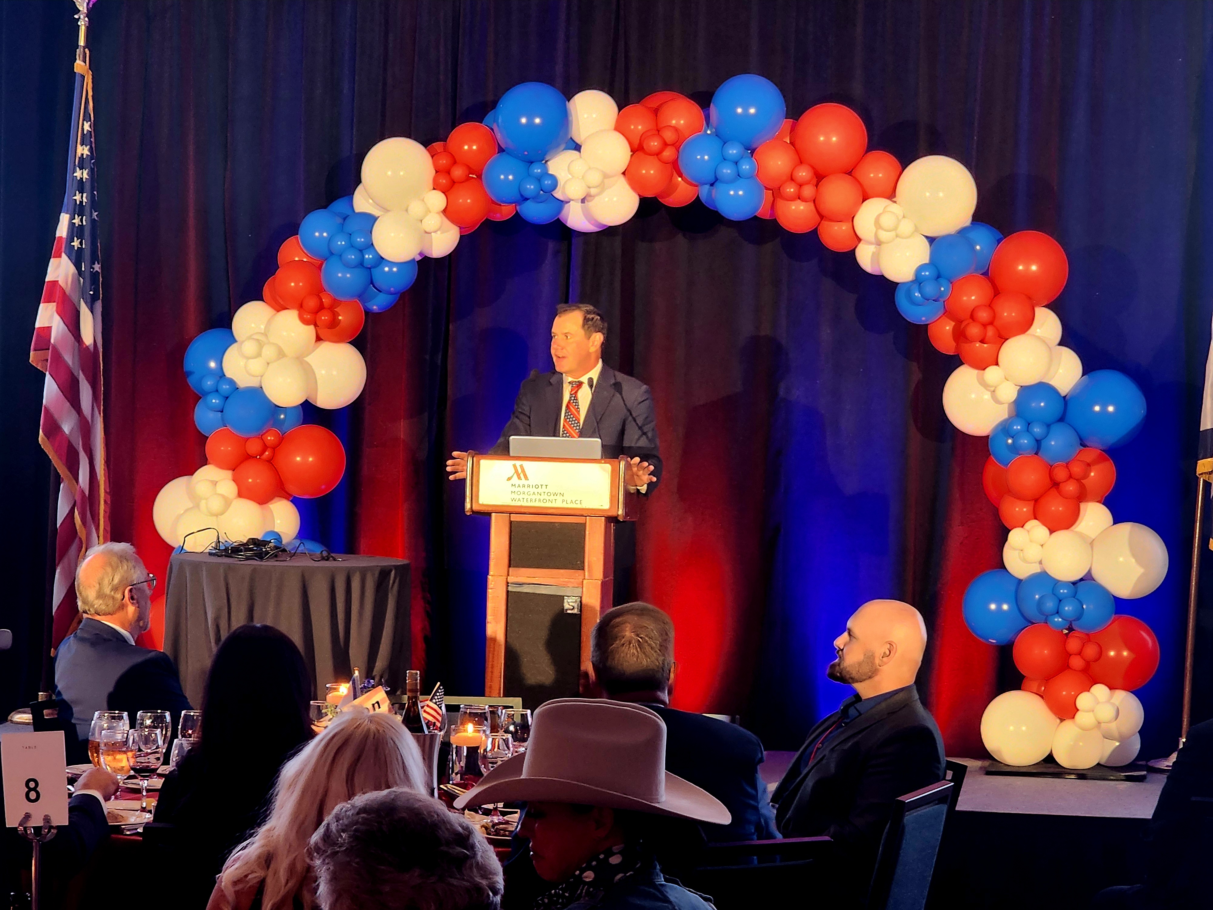 Fox News celebrity Joe Concha entertains at Mon County GOP Reagan Dinner